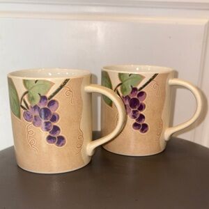 Rare Set of 2 Mikasa Chablis Stoneware Coffee Mugs Discontinued 15 Oz Never Used